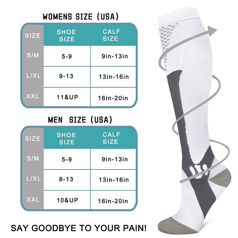 Medical Sport Compression Socks Men and Women 20-30Mmhg Run Nurse Socks for Varicose Veins Running Cycling Travel Socks